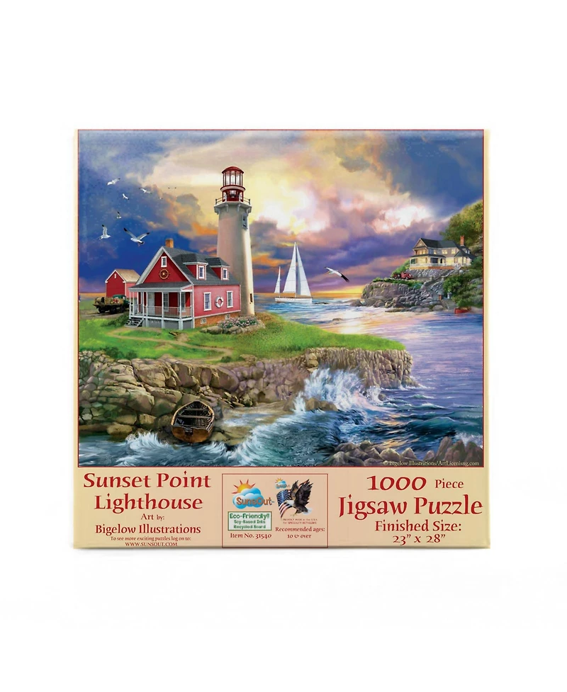 Sunset Point Lighthouse 1000 piece Jigsaw Puzzle for Adults