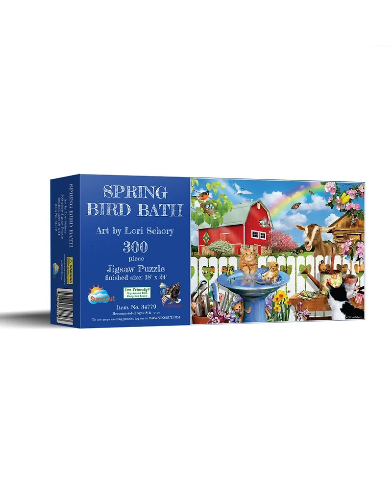 SunsOut Spring Bird Bath 300 piece Jigsaw Puzzle for Adults