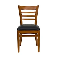 Emma+Oliver Ladder Back Wooden Restaurant Dining Chair
