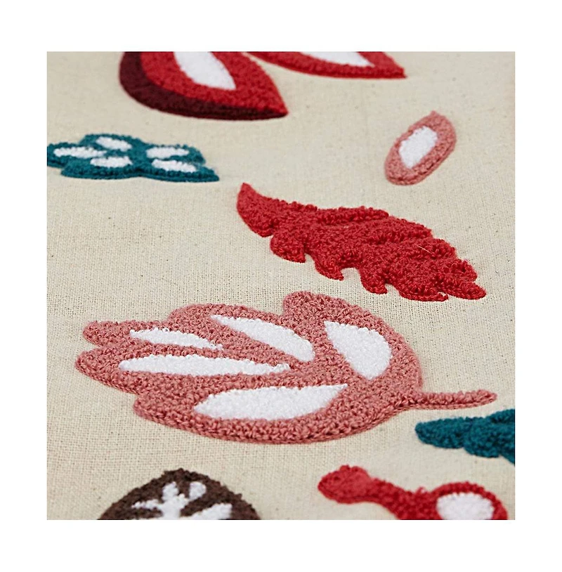 Blueberry Pet Plush Chenille-Embroidered Linen Dog Bed, Removable Washable Cover, with Squeaky Pillow Baby Pink