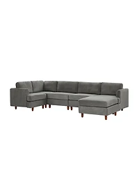 Streamdale Furniture Corduroy 6-Seater Modular Sectional Sofa