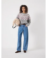 Hush Women's Brushed Fair Isle Mohair Blend Sweater