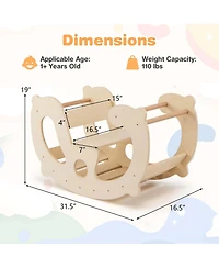 2-in-1 Rocking Horse Arch for Kids with Rocker Arch Climber Comfortable Backrest