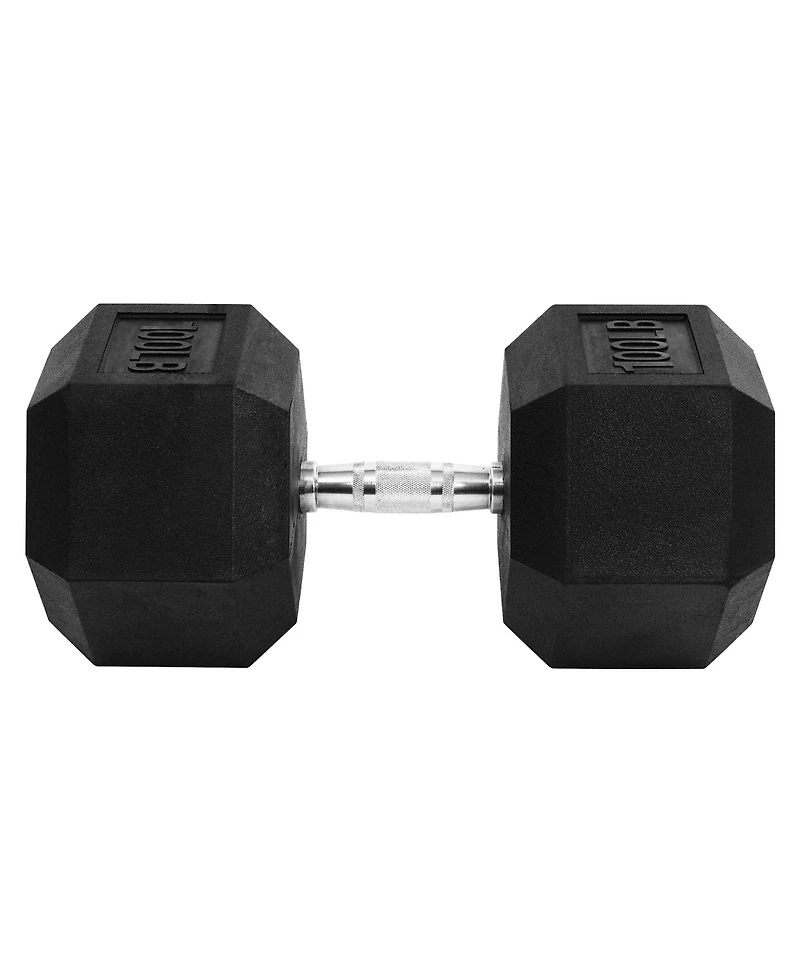 Signature Fitness Hex Single Dumbbell Weight Training Workout Equipment, 100 lb