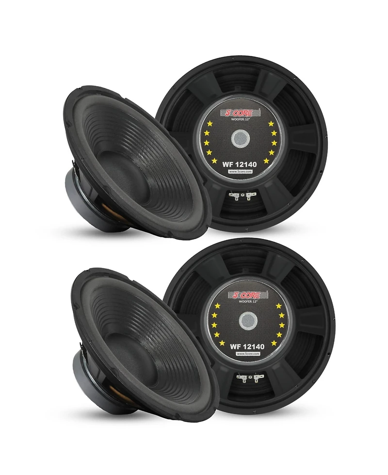 5 Core Car Subwoofer 2Pc 10" 3000W Pro Audio Deep Bass Component Sub Woofer 4Ohm Replacement Speaker