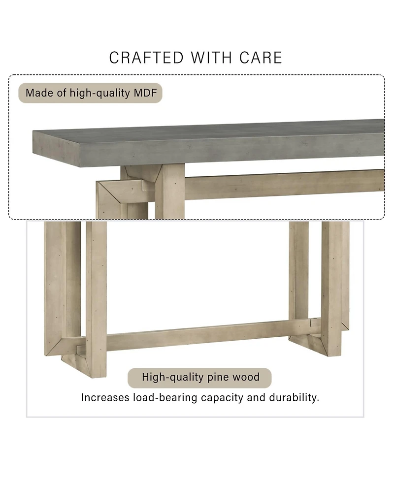 Streamdale Furniture Contemporary Console Table with Wood Top, Extra Long Entryway Table for Entryway, Hallway, Living Room, Foyer, Corridor