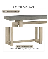 Streamdale Furniture Contemporary Console Table with Wood Top, Extra Long Entryway Table for Entryway, Hallway, Living Room, Foyer, Corridor