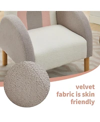 Streamdale Furniture Accent Chair Sofa, Toddler Fabric with Solid Wooden Frame,Rainbow Design