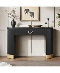 Streamdale Furniture Ribbed Console Table with Drawer
