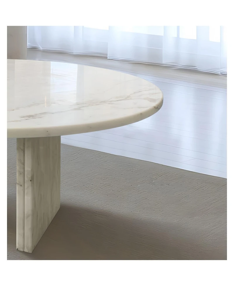 Streamdale Furniture White Marble Coffee Table - Small 27.6