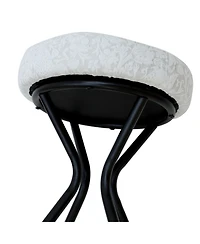 Streamdale Furniture 29" Floral Counter Stools - Black & White (Set of 2)