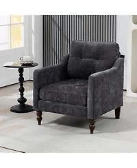 Streamdale Furniture Accent Chenille Chair w/ Usb Ergonomic Back Storage