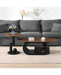 Streamdale Furniture Nesting Coffee Table Set of 2 Black
