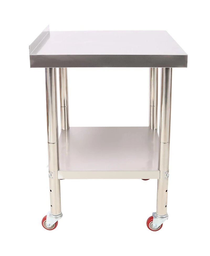 Streamdale Furniture Streamdale Stainless Steel Prep Table 24x24 with Backsplash
