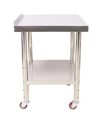 Streamdale Furniture Streamdale Stainless Steel Prep Table 24x24 with Backsplash