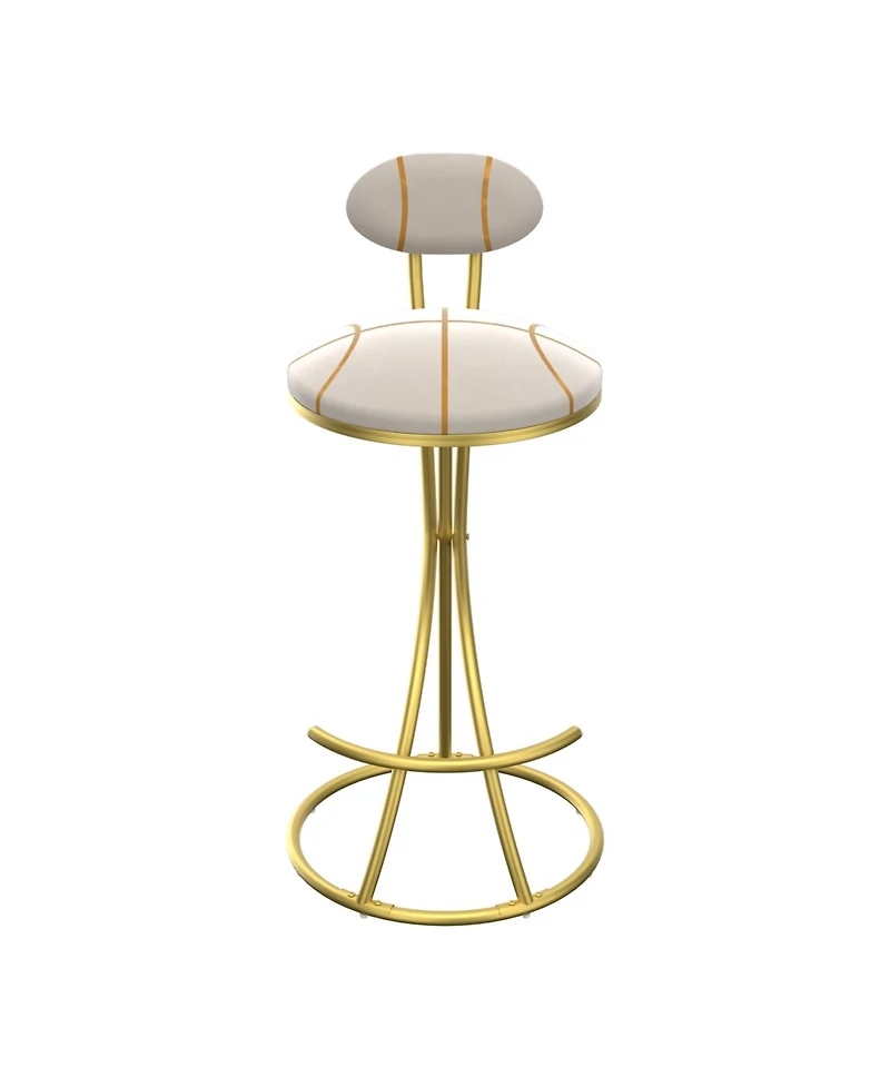 Streamdale Furniture Stripe Velvet Bar Stools Set of 2