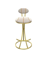 Streamdale Furniture Stripe Velvet Bar Stools Set of 2