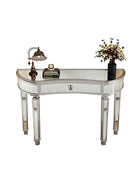 Streamdale Furniture 47" Half-Moon Mirrored Console Table - Silver Entryway Vanity