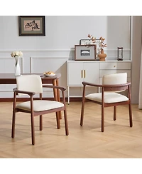 Streamdale Furniture 2-Pack Dining Chairs, Rubber Wood, Pu Foam Seat