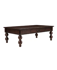 Streamdale Furniture Streamdale Espresso Rectangular Coffee Table with Drawer & Wood Legs