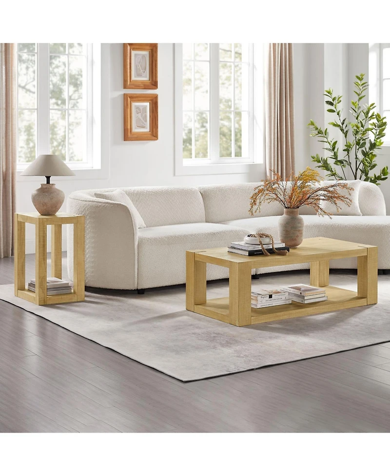 Streamdale Furniture + 2-Piece Set + Wood + Modern 2-Tier Design + Coffee Table