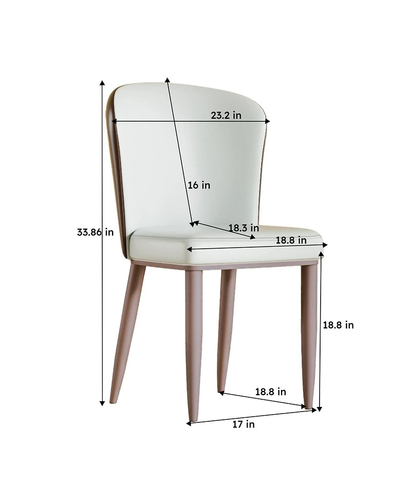 Streamdale Furniture Modern Dining Chairs, Carbon Steel Legs (Set of 2)