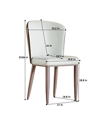 Streamdale Furniture Modern Dining Chairs, Carbon Steel Legs (Set of 2)