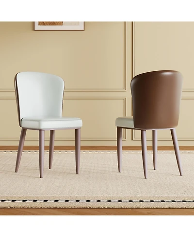 Streamdale Furniture Modern Dining Chairs, Carbon Steel Legs (Set of 2)