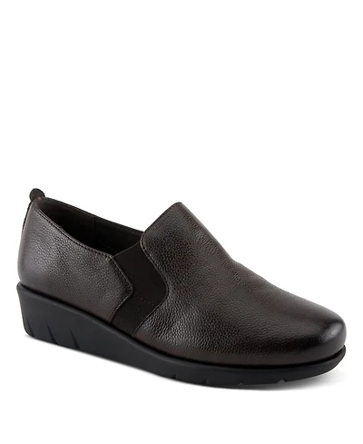 Spring Step Arete Women's Leather Wedge Slip-On Shoe With Supportive Outsole