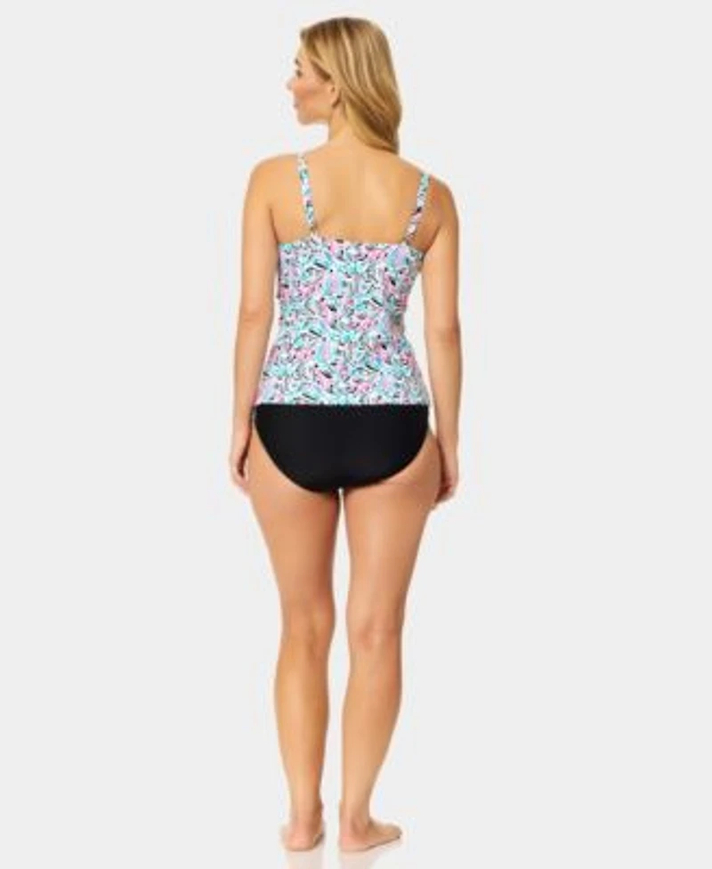 Island Escape Womens Gemini Underwire V Neck Tankini Top Bottoms
