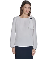Tommy Hilfiger Women's Long-Sleeve Side Tie Top