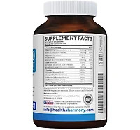 Healths Harmony Thyroid Support Capsules, Hypothyroidism Supplement for Women and for Men, Health's Harmony, 120ct