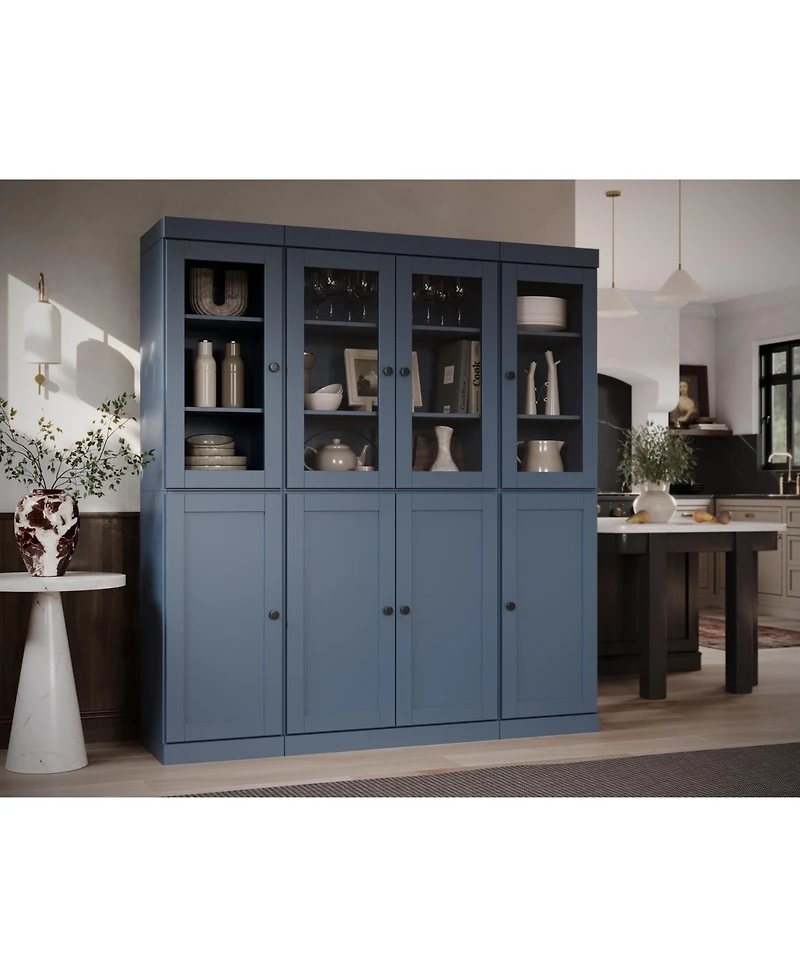 Palace Imports 100% Solid Wood 65" Pantry China Cabinet with Clear Glass, Shaker Doors