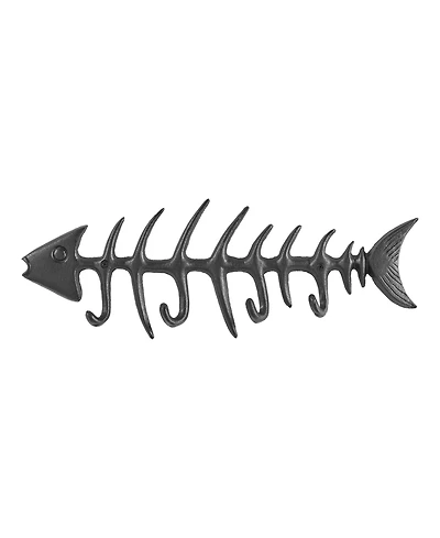 Danya B Fishbone Decorative Wall Sculpture Utility Hook Unit with 4 Hooks