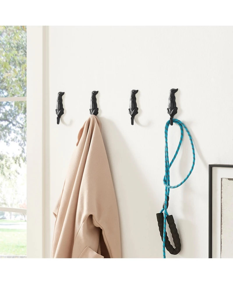 Danya B 4 Piece Dog Wagging Tail Decorative Wall Hook Set