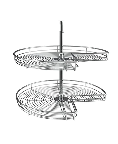 Rev-a-Shelf 28" Lazy Susan Kidney-Shaped 2-Shelf Corner Cabinet, Chrome, 5472-28CR