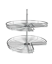 Rev-a-Shelf 28" Lazy Susan Kidney-Shaped 2-Shelf Corner Cabinet, Chrome, 5472-28CR