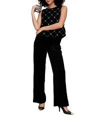 Lily and Lionel London Women's Chiva Beaded Velvet Top