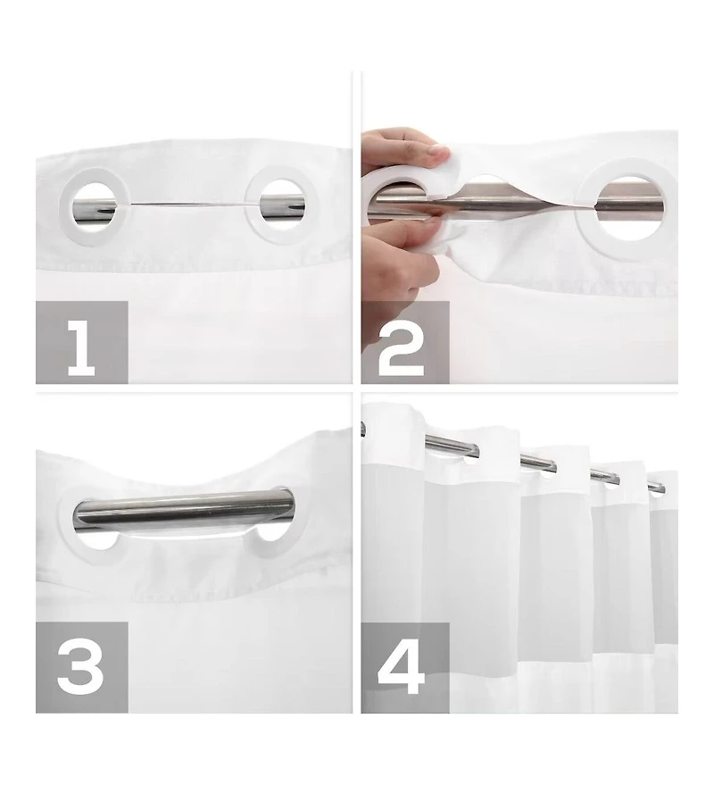 Awesome Home Slub Texture Shower Curtain with Snap-In Liner, and Sheer Window, 71"X74"