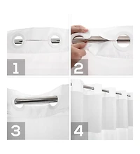 Awesome Home Slub Texture Shower Curtain with Snap-In Liner, and Sheer Window, 71"X74"