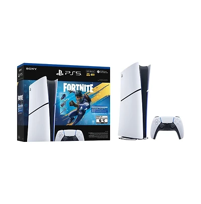 PlayStation 5 Digital Edition Slim Console Fortnite Flowering Chaos Bundle – White