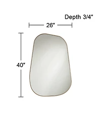 Possini Euro Design Modern Curved Corner Rectangular Vanity Wall Mirror for Bathroom Bedroom Living Room Office