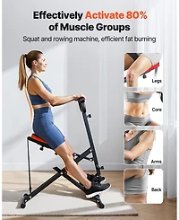 Mecale Foldable Squat & Row Trainer with Resistance Bands for Home Glute and Leg Workouts