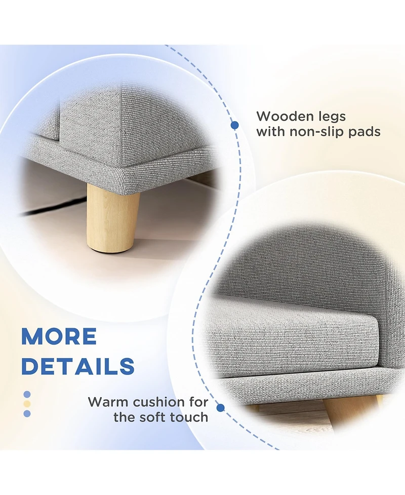 Zeus & Ruta Gray Washable Cushion Large Cat Sofa Bed