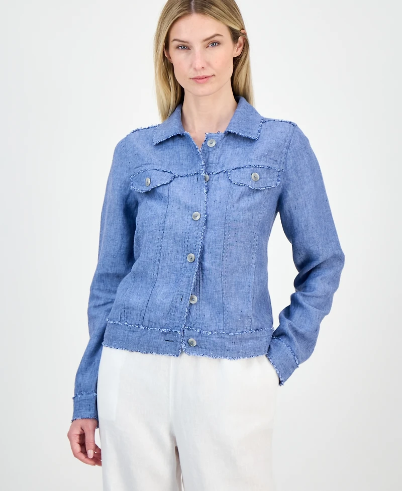 Charter Club Women's 100% Linen Jacket, Created for Macy's