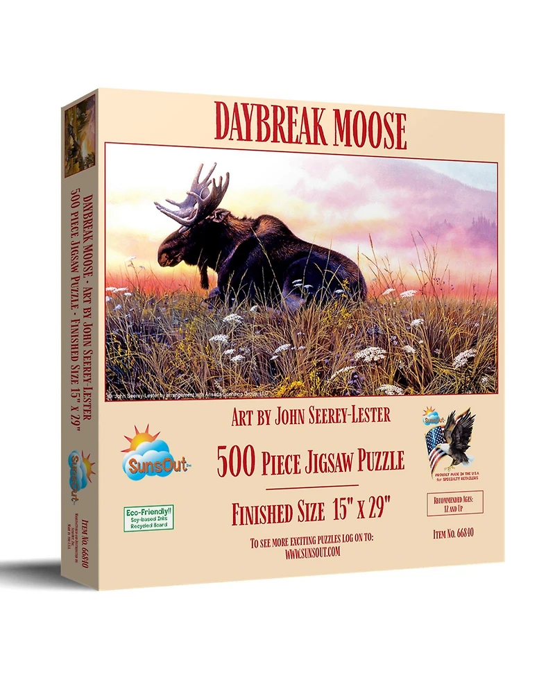 SunsOut Daybreak Moose 500 piece Jigsaw Puzzle for Adults