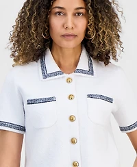 I.n.c. International Concepts Petite Embroidered-Trim Cardigan, Macy's Exclusive