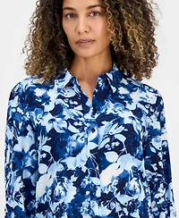 I.n.c. International Concepts Petite Floral-Print Shirt, Macy's Exclusive