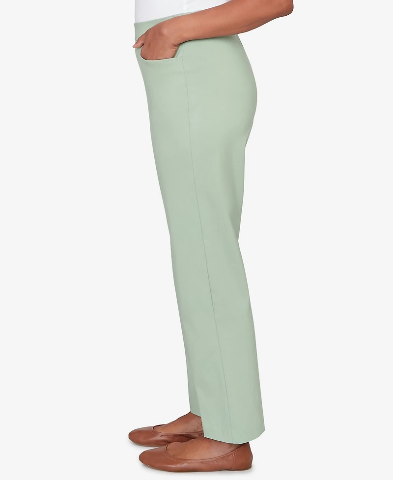 Alfred Dunner Petite St. Augustine Tailored Stretch Comfort Waistband Front Pocket Pants