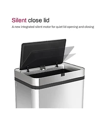 Mega Casa 16 Gallon Stainless Steel Rectangular Motion Sensor Trash Can